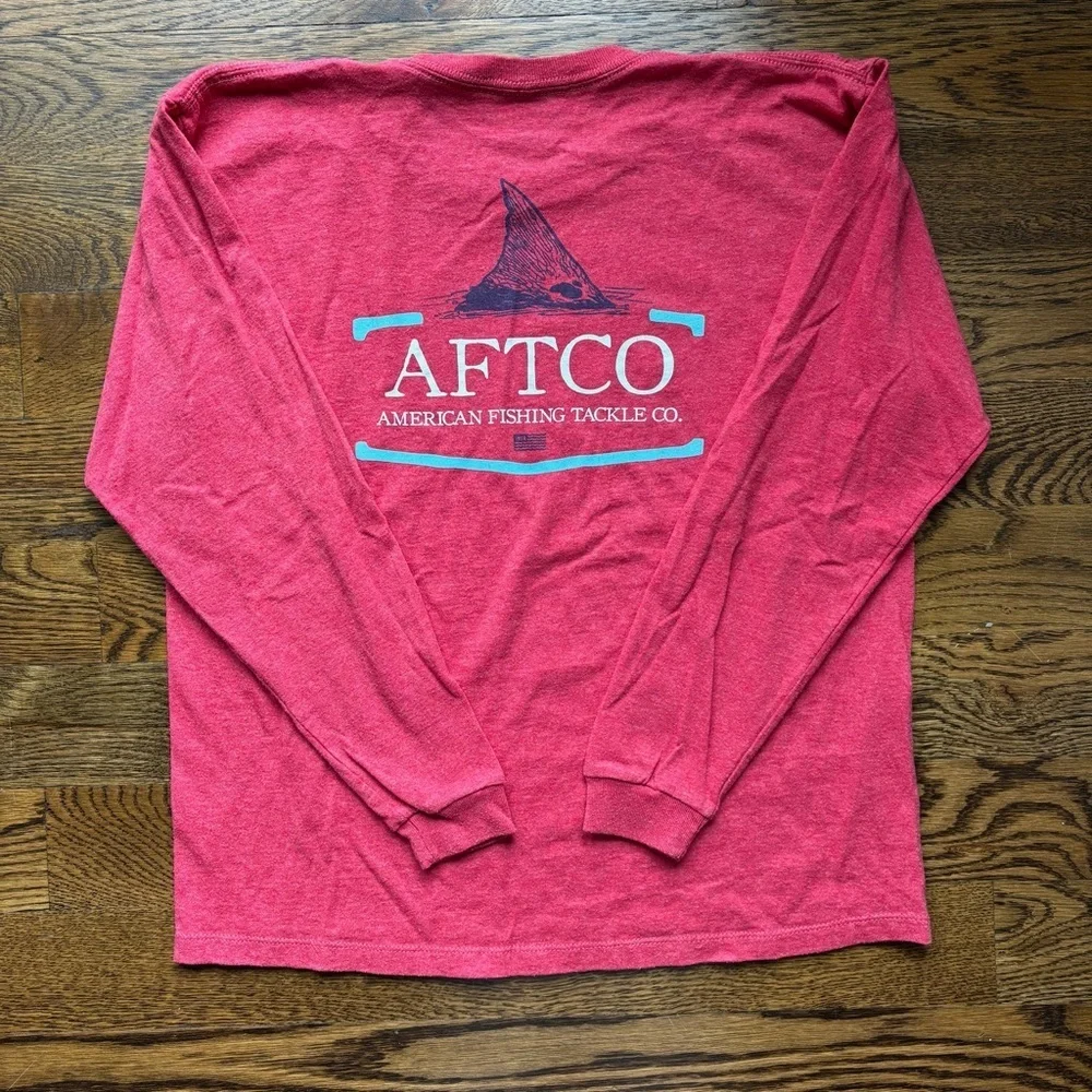 AFTCO Long Sleeve Graphic Tee | Red Heather | Boy’s XL